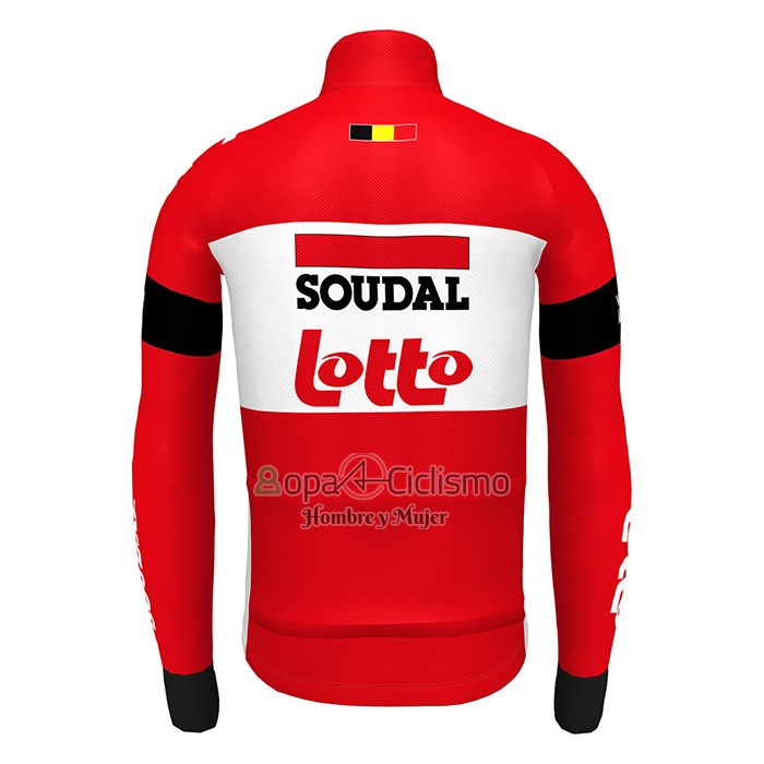 Lotto Soudal Ropa Ciclismo Culotte Largo 2022 Mangas Largas Rojo